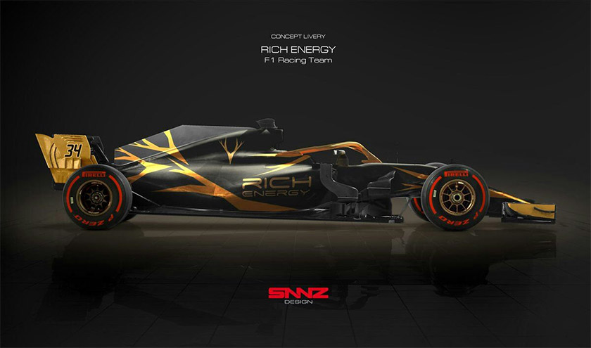 f1哈斯赛车队赞助商richenergy品牌形象设计涉嫌侵权