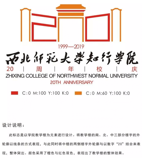 "西北师范大学知行学院二十年校庆标识征集"筛选脱颖而出8件入围作品