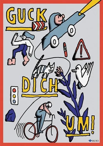 口语"guck"("瞅")和这种童趣的绘画方式加强了其整体印象.
